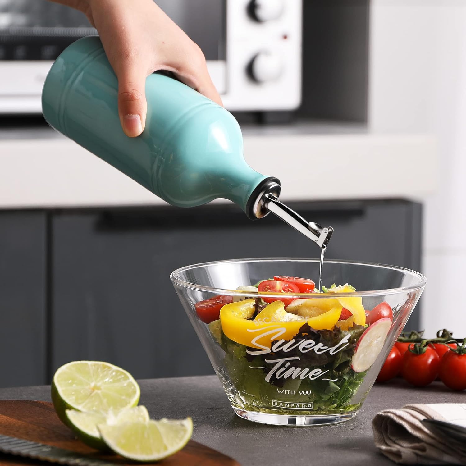 Sweejar Ceramic Olive Oil Dispenser Bottle | Storage Oil, Vinegar, Coffee Syrups