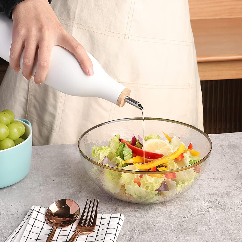 Sweejar Matte Ceramic Olive Oil Dispenser with Spout | 17 Oz