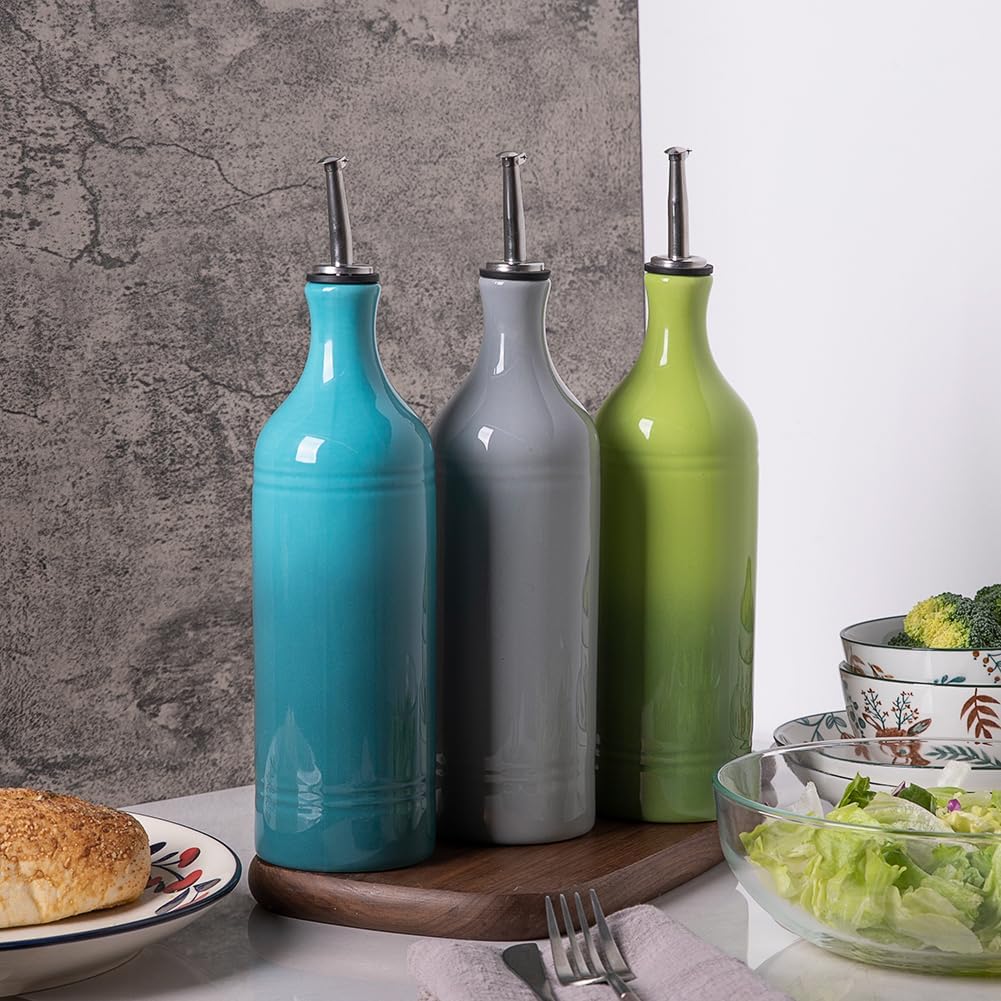 Sweejar Ceramic Olive Oil Dispenser Bottle | Storage Oil, Vinegar, Coffee Syrups