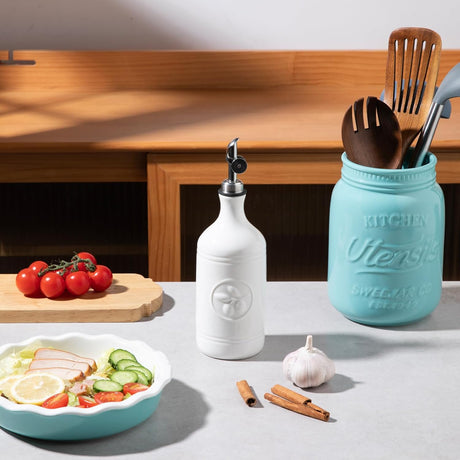 Sweejar Ceramic Olive Oil Dispenser Bottle | 16 Oz | 1 Pack