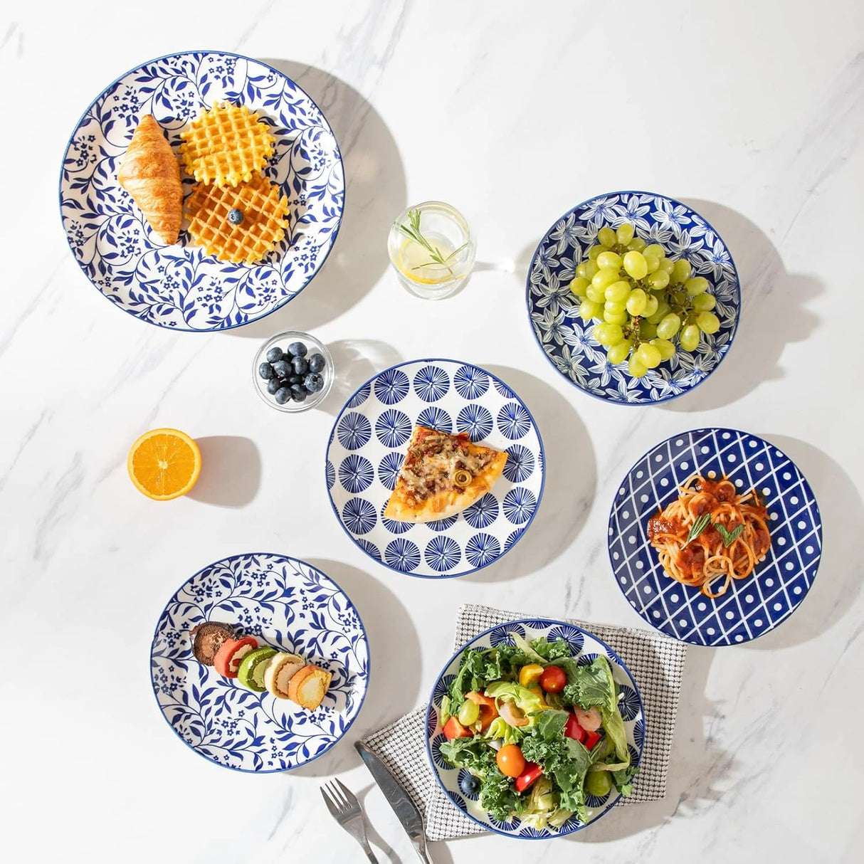 Sweejar 6PCS Ceramic Dinner Plates Set