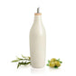 Sweejar 17 Oz Matte Ceramic Olive Oil Dispenser Bottles with Bamboo Tray