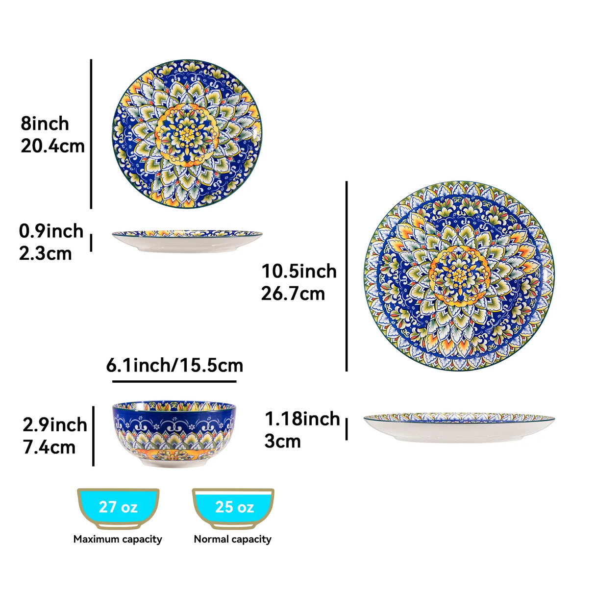 Sweejar Ceramic Dinnerware Sets | Bohemia