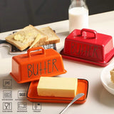 Sweejar Ceramic Butter Dish with Handle Lid | 7.3 Inch