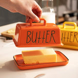 Sweejar Ceramic Butter Dish with Handle Lid | 7.3 Inch