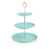 SWEEJAR 3 Tier Ceramic Cake Stand Wedding, Dessert Cupcake Stand for Tea Party Serving Platter