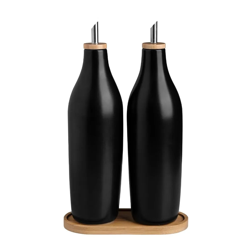 Sweejar Matte Ceramic Olive Oil Dispenser with Spout | 17 Oz
