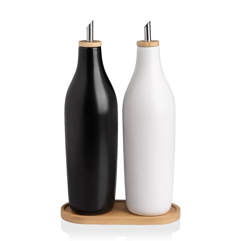 Sweejar Matte Ceramic Olive Oil Dispenser with Spout | 17 Oz