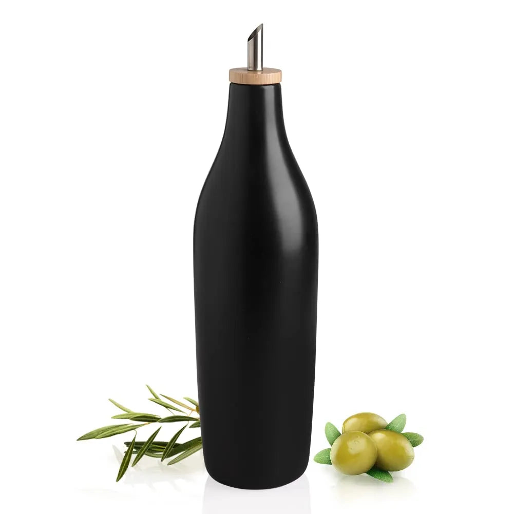 Sweejar Matte Ceramic Olive Oil Dispenser with Spout | 17 Oz