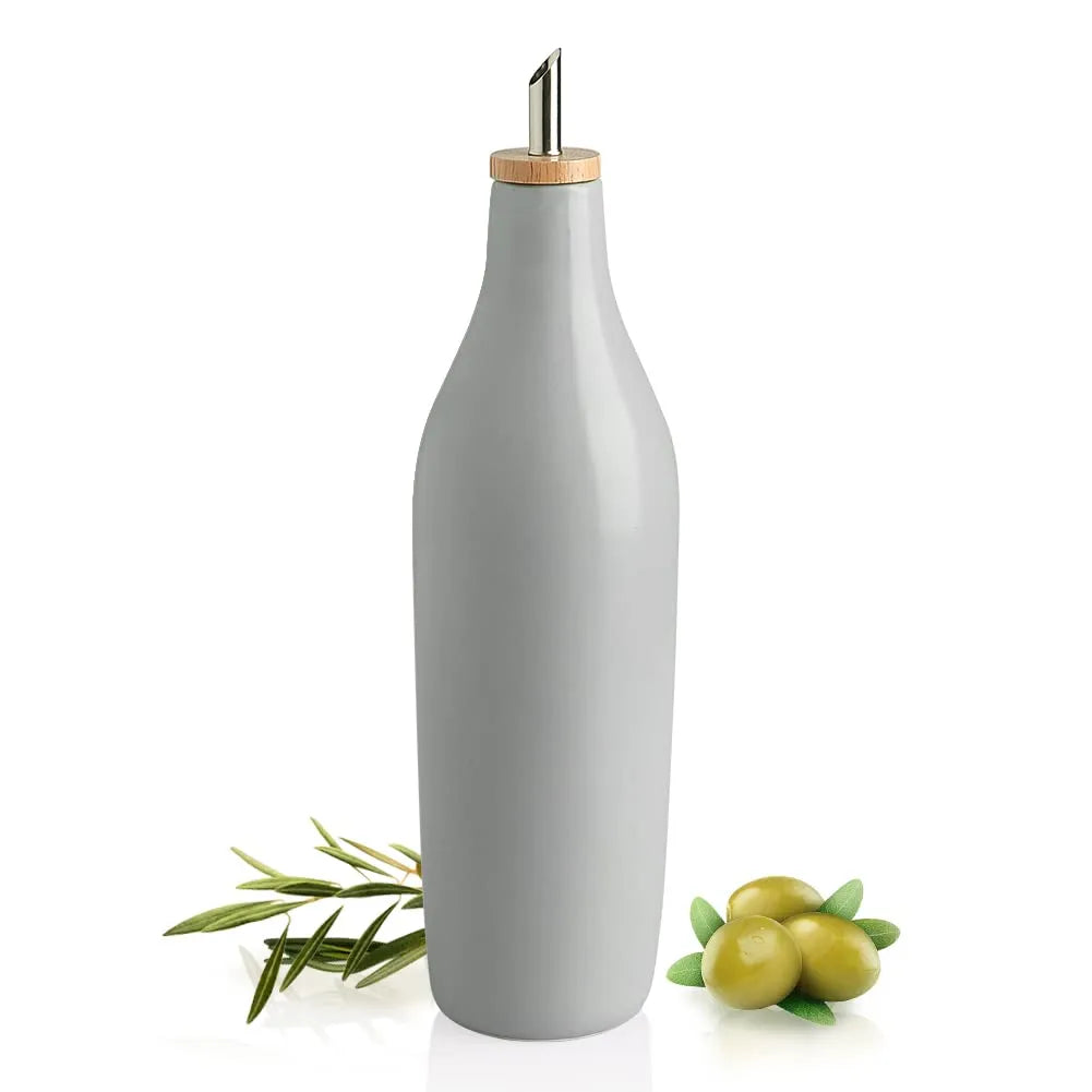 Sweejar Matte Ceramic Olive Oil Dispenser with Spout | 17 Oz