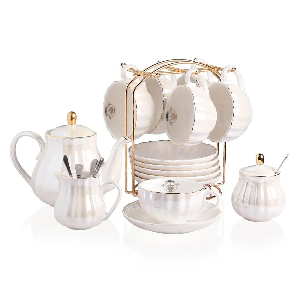 SWEEJAR Porcelain Tea Set British Royal Series