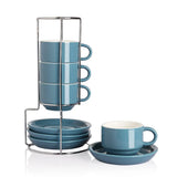 SWEEJAR Porcelain Espresso Cup & Saucer Set | Tea Set of 4