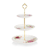 SWEEJAR 3 Tier Ceramic Cake Stand Wedding, Dessert Cupcake Stand for Tea Party Serving Platter