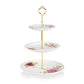 SWEEJAR 3 Tier Ceramic Cake Stand Wedding, Dessert Cupcake Stand for Tea Party Serving Platter