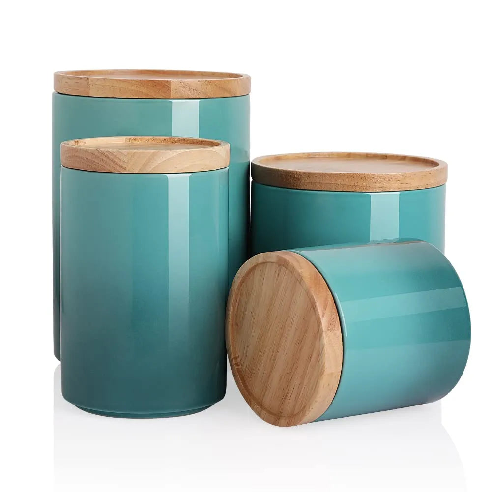 Sweejar Kitchen Canisters Ceramic Food Storage Jar Set | Set of 4