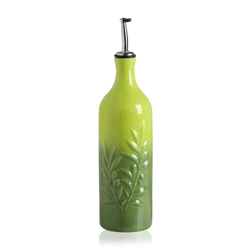 Sweejar Ceramic Olive Oil Dispenser Bottle | Storage Oil, Vinegar, Soy Sauce, Coffee Syrup, Liquids