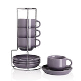 SWEEJAR Porcelain Espresso Cup & Saucer Set | Tea Set of 4