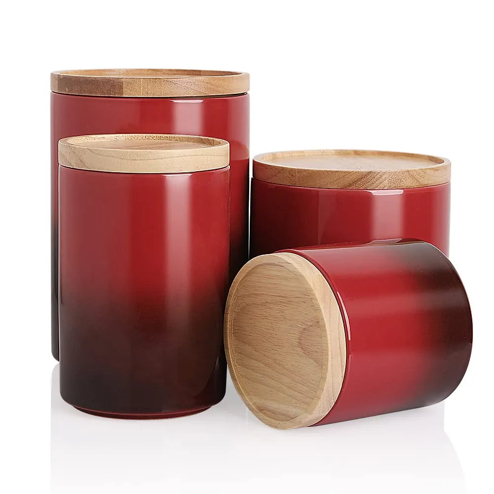 Sweejar Kitchen Canisters Ceramic Food Storage Jar Set | Set of 4