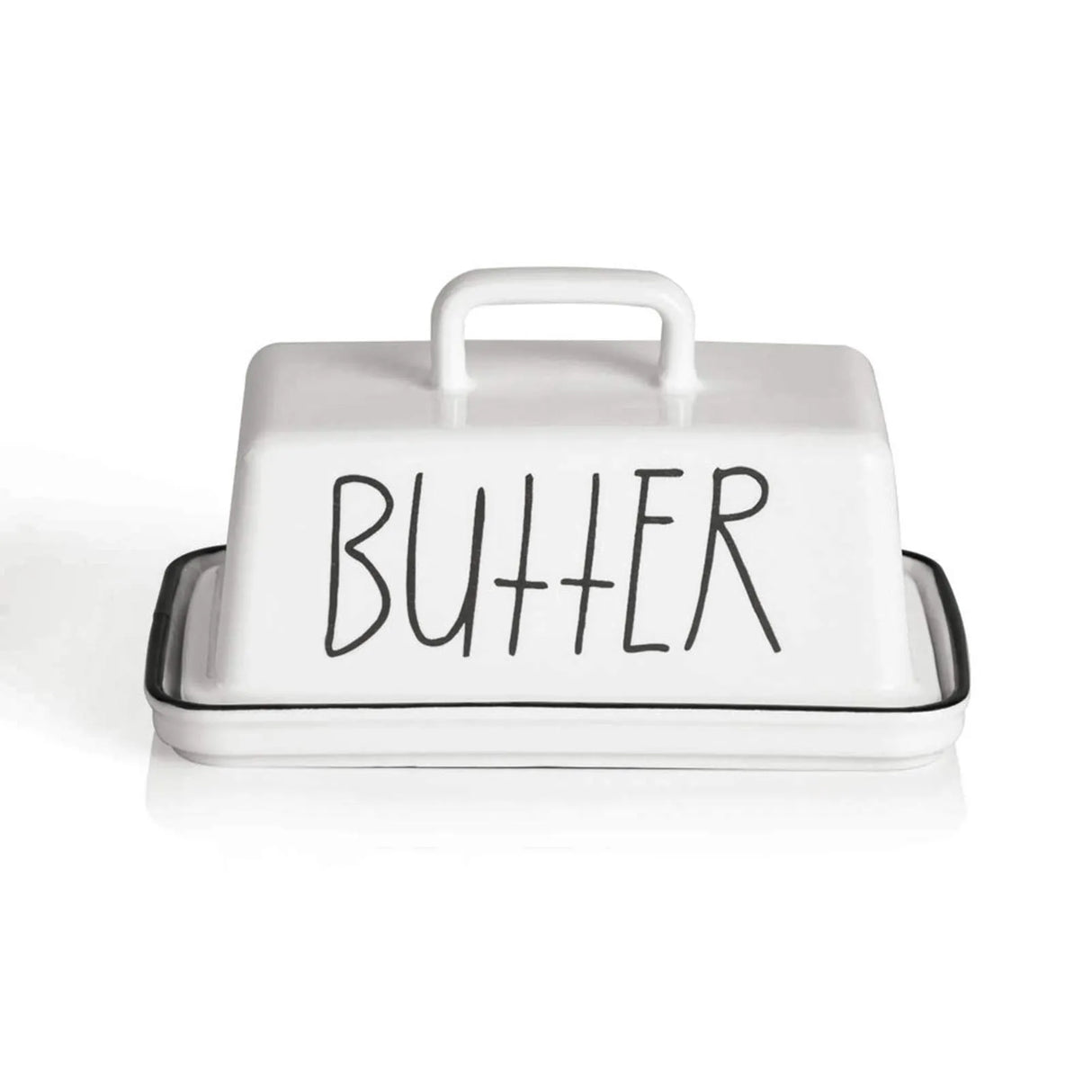 Sweejar Ceramic Butter Dish with Handle Lid | 7.3 Inch