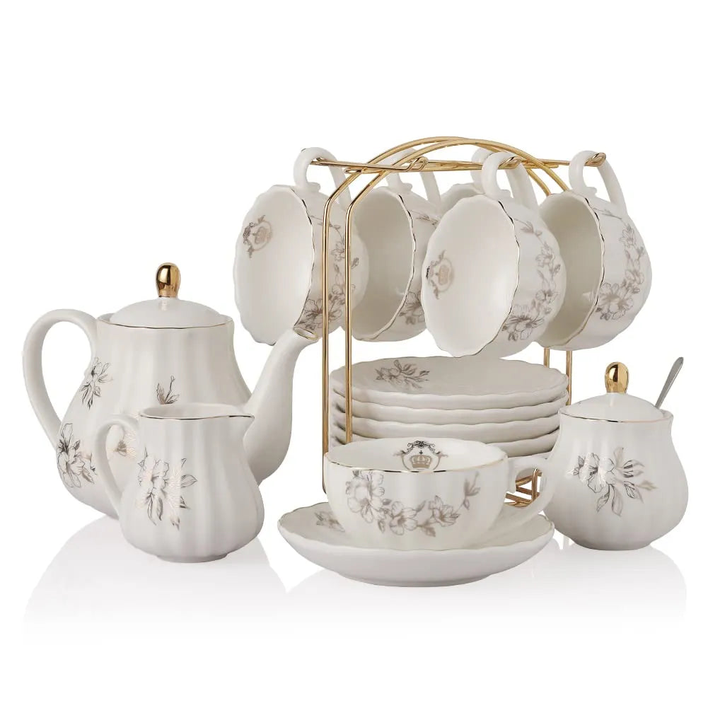 SWEEJAR Porcelain Tea Set British Royal Series