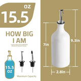 Sweejar Olive Leaf White Ceramic Olive Oil Dispenser