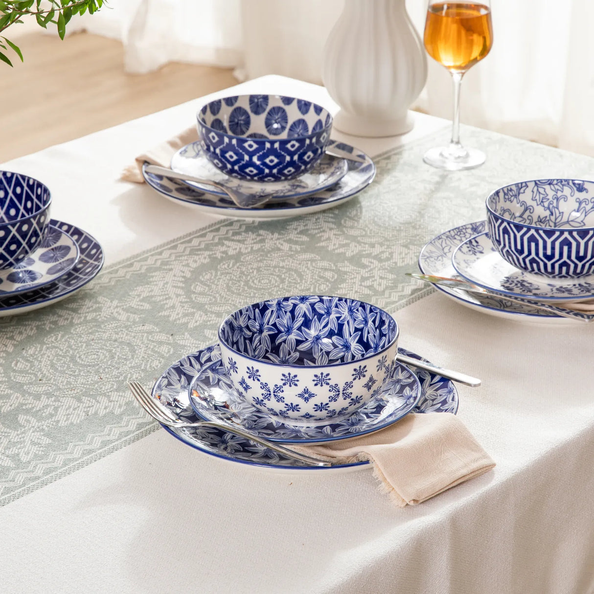 Sweejar Ceramic Dinnerware Sets | Blue and White Porcelain