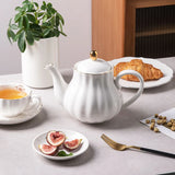 SWEEJAR Royal Teapot, Ceramic Tea Pot with Removable Stainless Steel Infuser, Blooming & Loose Leaf Teapot - 28 Ounce