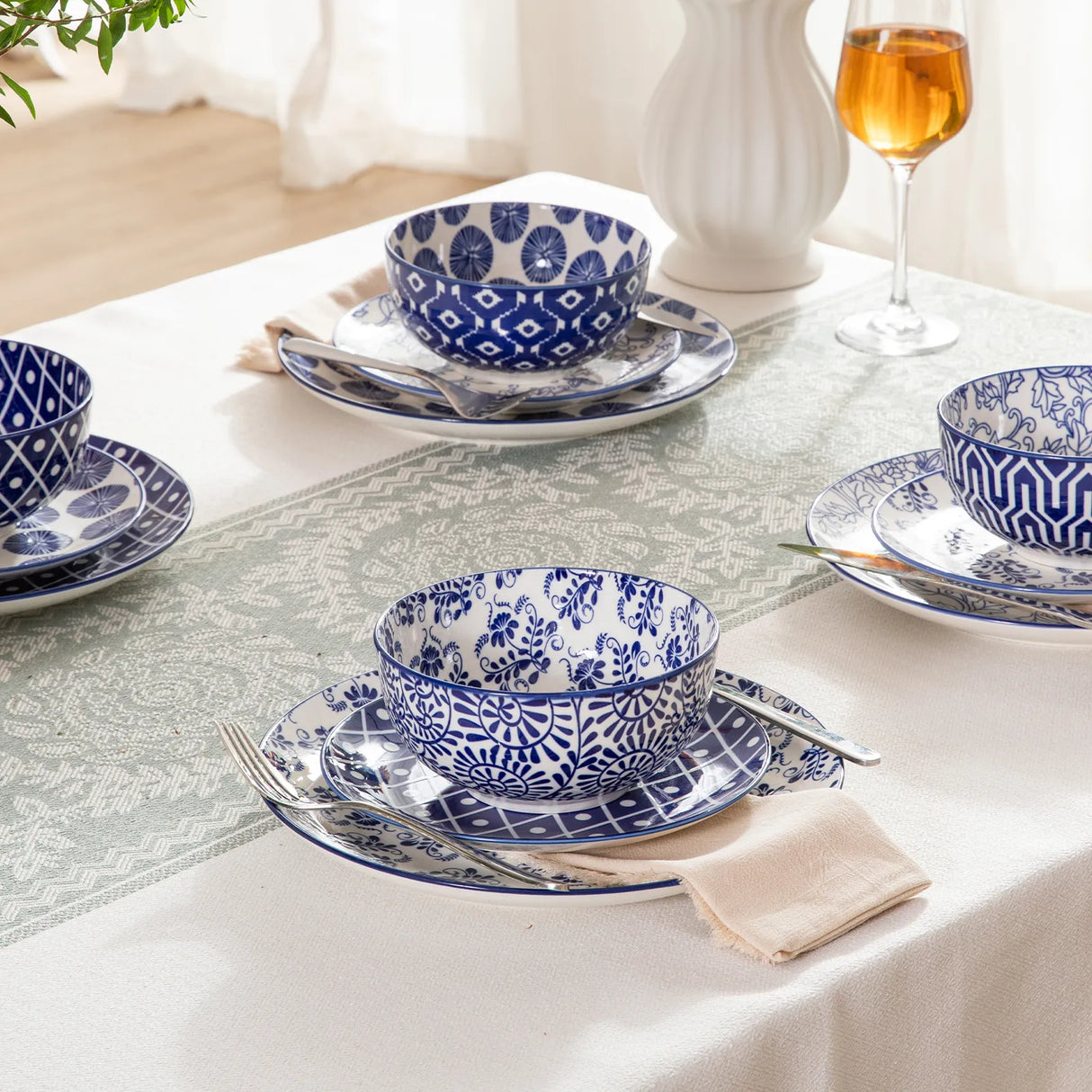 Sweejar Ceramic Dinnerware Sets | Blue and White Porcelain