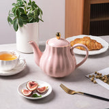SWEEJAR Royal Teapot, Ceramic Tea Pot with Removable Stainless Steel Infuser, Blooming & Loose Leaf Teapot - 28 Ounce