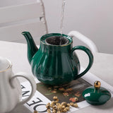 SWEEJAR Royal Teapot, Ceramic Tea Pot with Removable Stainless Steel Infuser, Blooming & Loose Leaf Teapot - 28 Ounce
