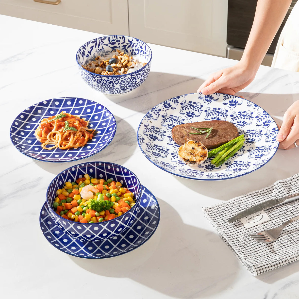 Sweejar Ceramic Dinnerware Sets | Blue and White Porcelain