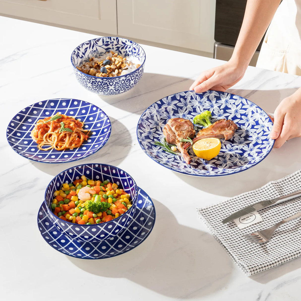 Sweejar Ceramic Dinnerware Sets | Blue and White Porcelain