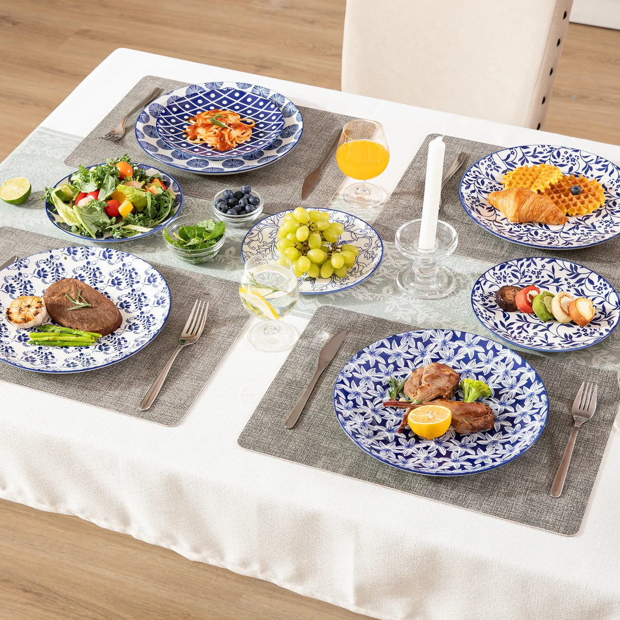 Sweejar Ceramic Dinnerware Sets | Blue and White Porcelain