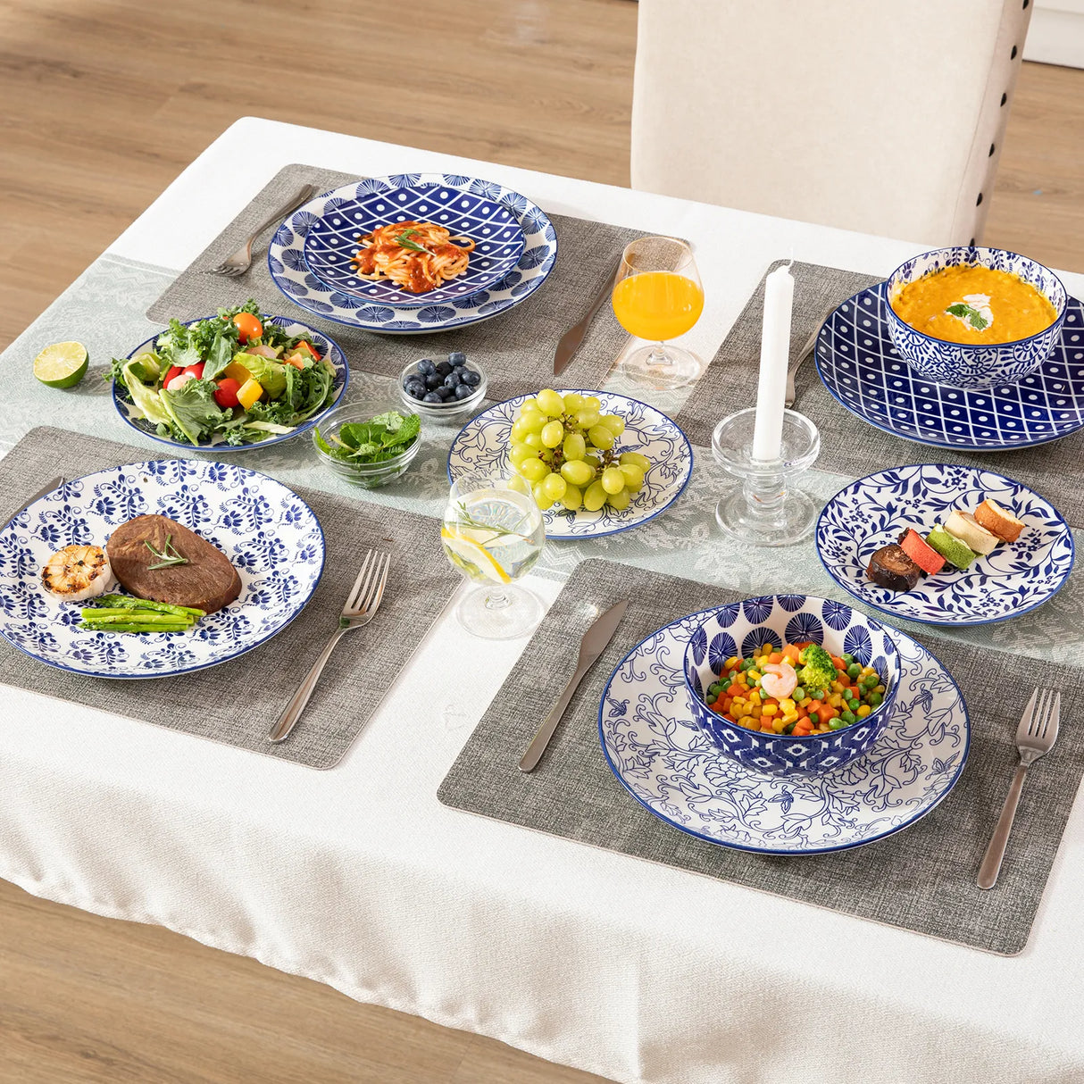 Sweejar Ceramic Dinnerware Sets | Blue and White Porcelain