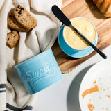 SWEEJAR Porcelain Butter Crock Keeper, French Butter Dish Keeps the Butter Fresh Soft & Spreadable, Serving Butter Easy for Bread Lovers Breakfast Kitchen Counter