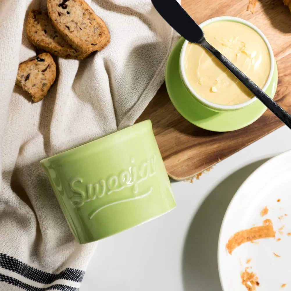 SWEEJAR Porcelain Butter Crock Keeper