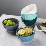 Sweejar Ceramic Fluted Soup Bowls Set | 17 OZ | Set of 4
