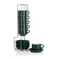 SWEEJAR Porcelain Espresso Cup Set | Saucer Set | With Metal Stand