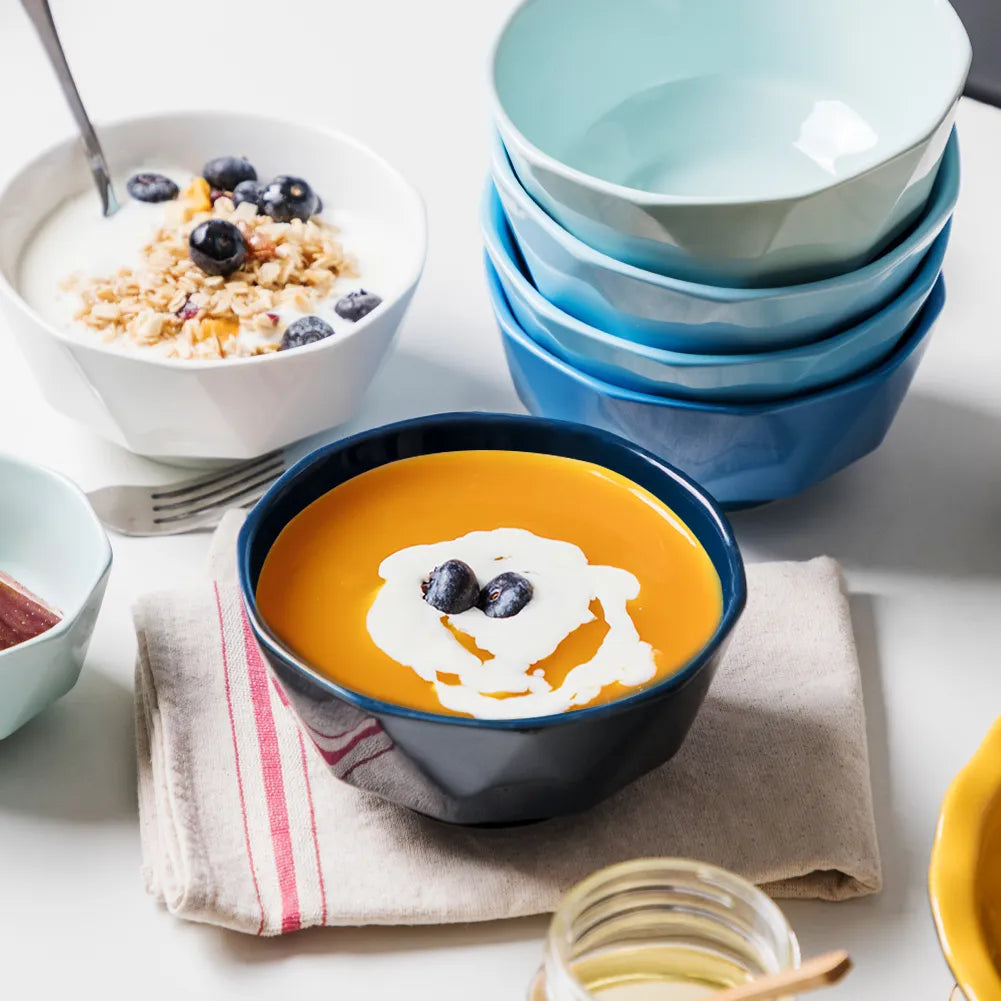 Sweejar Ceramic Bowl Set | 26 Oz for Cereal, Salad, Pasta, Soup | Set of 6