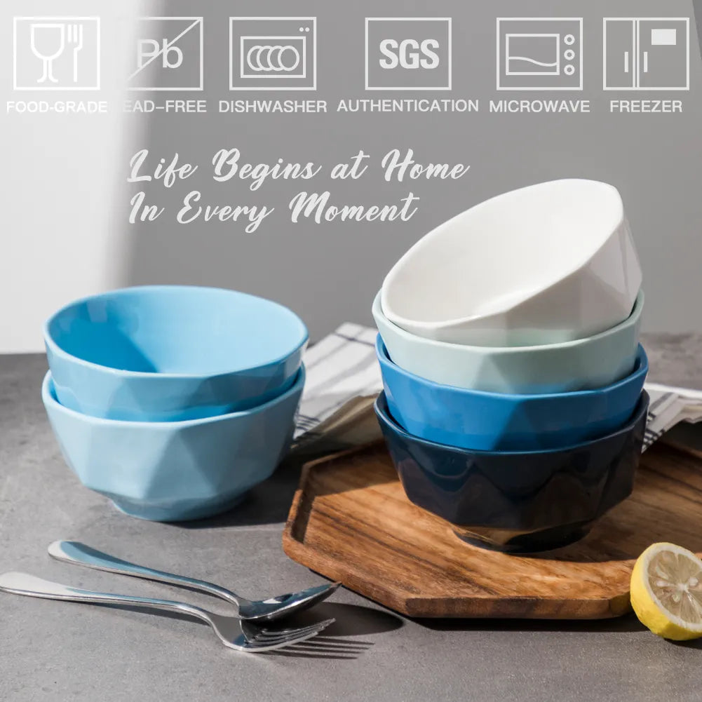 Sweejar Ceramic Bowl Set | 26 Oz for Cereal, Salad, Pasta, Soup | Set of 6