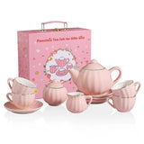 Sweejar Porcelain Kids Tea Set for Little Girls, Toddler | Kitchen Pretend Toy