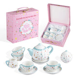 Sweejar Porcelain Kids Tea Set for Little Girls, Toddler | Kitchen Pretend Toy