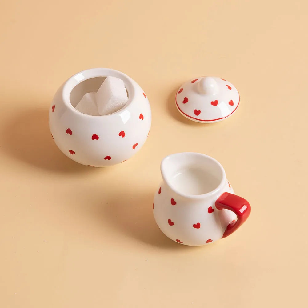 Sweejar Porcelain Kids Tea Set for Little Girls, Toddler | Kitchen Pretend Toy