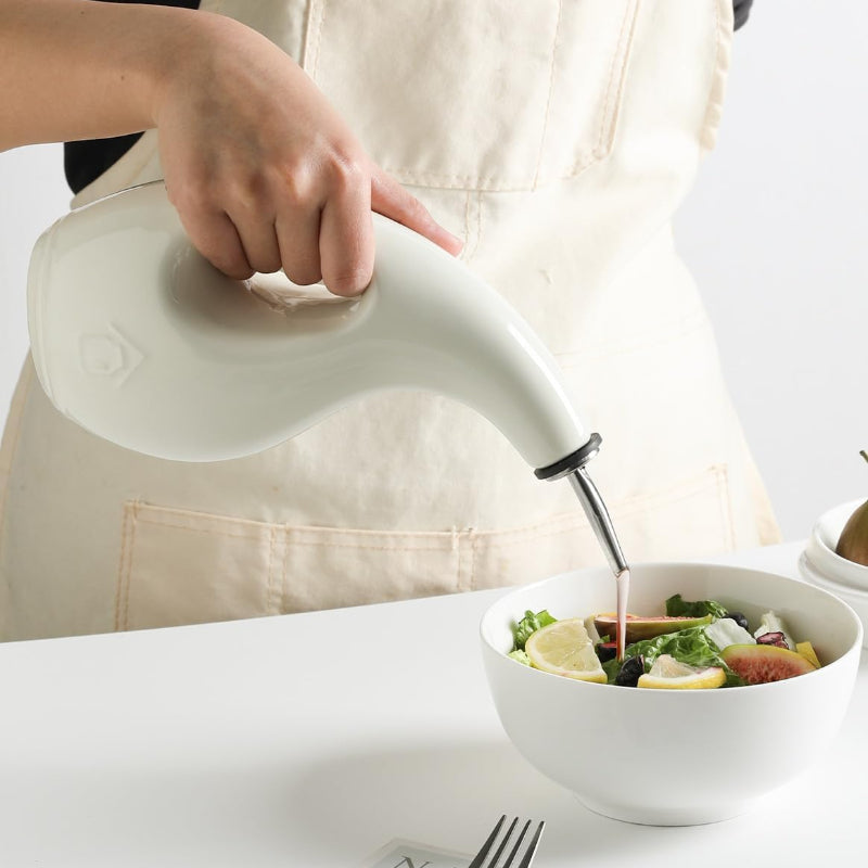 Sweejar Ceramic Olive Oil Bottle Dispenser | Storage Vinegar, Coffee Syrups, Liquids | 24 Oz