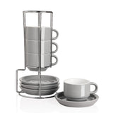 SWEEJAR Porcelain Espresso Cup & Saucer Set | Tea Set of 4