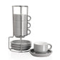 SWEEJAR Porcelain Espresso Cup & Saucer Set | Tea Set of 4