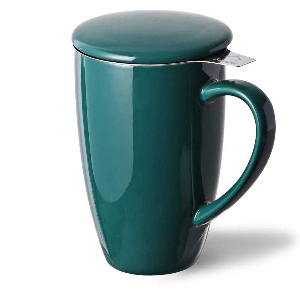 SWEEJAR Porcelain Tea Mug Cup with Infuser | 16 Fl Oz