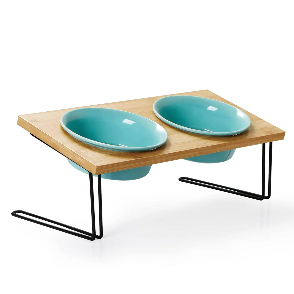 Sweejar Ceramic Elevated Cat Pet Bowls with Stand | Pack of 2