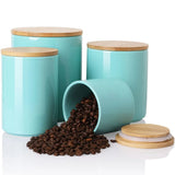 Sweejar Ceramic  Food Storage Jars for Sugar, Coffee Beans, Tea Leaves | Pack of 4