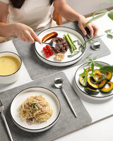 Sweejar White Ceramic Dinnerware Sets for 4 | Minimal Design